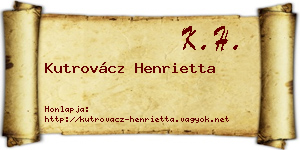 Kutrovácz Henrietta névjegykártya
