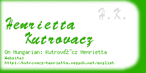 henrietta kutrovacz business card